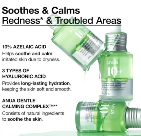 🌿 Anua Azelaic Acid 10 % + Hyaluron Soothing Serum – 30 ml