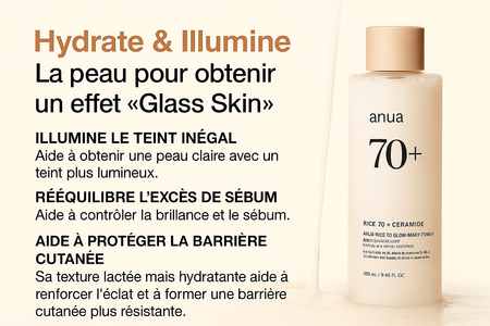 LOTION TONIQUE LAITEUSE ÉCLAT ANUA RICE 70 +
